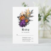 Cartons Réponse Mariage Floral Vintage de Halloween (Debout devant)