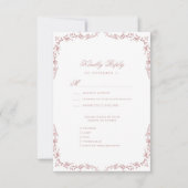 Cartons Réponse Mariage floral Vintage rose pâle (Devant)
