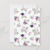 Cartons Réponse Mariage Floral Violet Rustique (Dos)