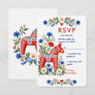 Cartons Réponse Mariage folklorique de la mi-été scandinave