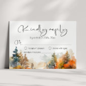 Cartons Réponse Mariage forestier d'automne rustique