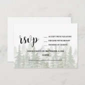 Cartons Réponse Mariage forestier de bois vert (Devant / Derrière)