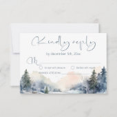 Cartons Réponse Mariage forestier rustique (Devant)