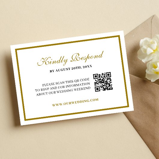 Cartons Réponse Mariage Formel Classique Monogramme Noir Or