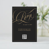 Cartons Réponse Mariage Formel Élégant Noir (Debout devant)