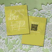 Cartons Réponse Mariage Formel Moderne Écriture Citron Vert QR 