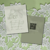 Cartons Réponse Mariage Formel Moderne Écriture Vert Sauge