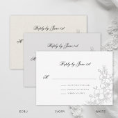 Cartons Réponse Mariage Formel Traditionnel Élévé Blanc Orchidée