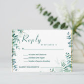 Cartons Réponse Mariage Frameborder Eucalyptus (Debout devant)