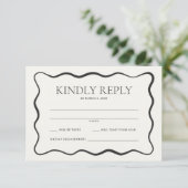 Cartons Réponse Mariage frontalier Wavy au charbon (Debout devant)