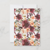 Cartons Réponse Mariage géométrique de la Bourgogne et de la Pêche (Dos)