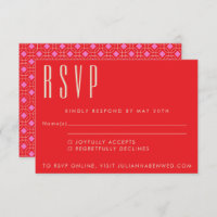 Mariage géométrique moderne rouge et rose du milie