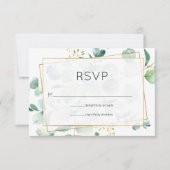 Cartons Réponse Mariage géométrique Pastel Eucalyptus (Devant)