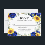 Cartons Réponse Mariage géométrique Royal Blue Rustic Sunflower<br><div class="desc">Elégante et moderne carte de mariage campagnard rustique RSVP comprend tournesol jaune vif, pivoines bleues royales, souffle bébé, cadre floral gypsophila / couronne avec feuilles eucalyptus et cadre parties scintillant or. S'il vous plaît trouver d'autres modèles et variantes de mon magasin "blissweddingpaperie". Et n'hésitez pas à me contacter pour plus...</div>
