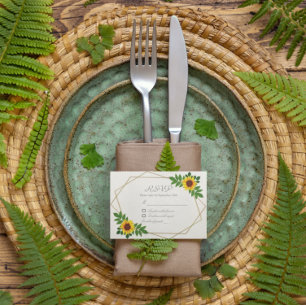 Cartons Réponse Mariage géométrique tournesol