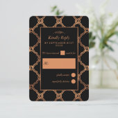 Cartons Réponse Mariage Géométrique vintage Gatsby (Debout devant)