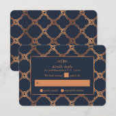 Cartons Réponse Mariage Géométrique vintage Gatsby (Devant / Derrière)