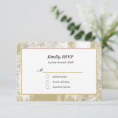 Cartons Réponse Mariage Gold Frame Silver et Gold Splatters (Debout devant)