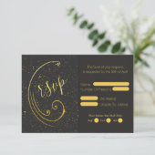 Cartons Réponse Mariage Gold Speckle (Debout devant)