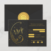 Cartons Réponse Mariage Gold Speckle (Devant / Derrière)
