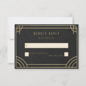 Cartons Réponse Mariage Golden Deco (Devant)