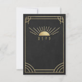 Cartons Réponse Mariage Golden Sunburst (Devant)