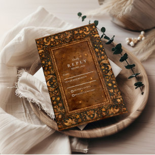 Cartons Réponse Mariage gothique baroque céleste