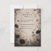 Cartons Réponse Mariage gothique boho foncé (Devant)