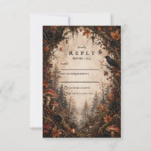 Cartons Réponse Mariage gothique de forêt automnale (Devant)
