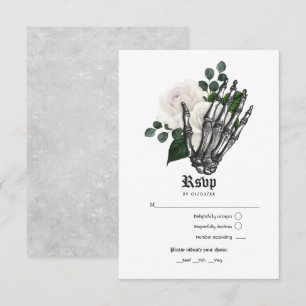 Cartons Réponse Mariage gothique floral blanc rustique