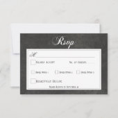 Cartons Réponse Mariage gothique noir et blanc crânes et cœur dîne (Devant)