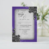 Cartons Réponse Mariage gothique Rose violet noir (Debout devant)