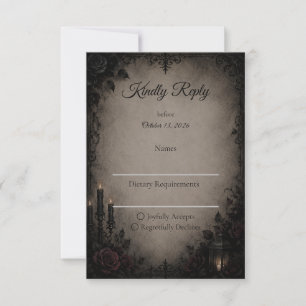 Cartons Réponse Mariage gothique sombre romantique