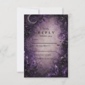 Cartons Réponse Mariage gothique violet gothique (Devant)