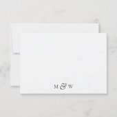 Cartons Réponse Mariage graphique de feuilles modernes en noir et (Dos)