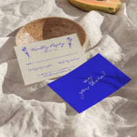 Mariage Gras Retro Bleu Dessiné À La Main