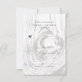 Cartons Réponse Mariage hivernal classique moderne en bois rustiqu (Devant)