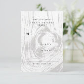 Cartons Réponse Mariage hivernal classique moderne en bois rustiqu (Debout devant)