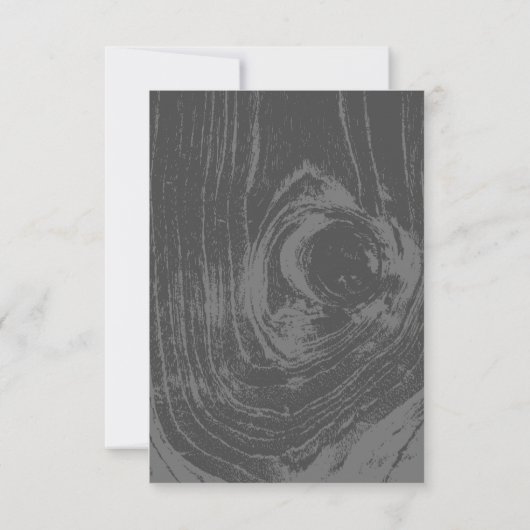 Cartons Réponse Mariage hivernal classique moderne en bois rustiqu (Dos)