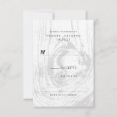 Cartons Réponse Mariage hivernal classique moderne en bois rustiqu (Devant)