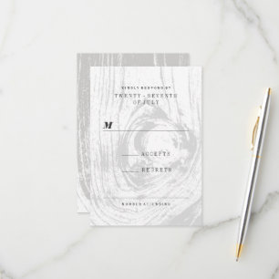 Cartons Réponse Mariage hivernal classique moderne en bois rustiqu