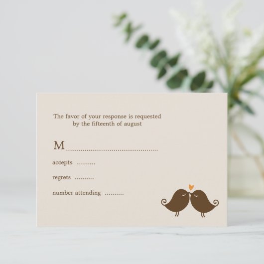 Cartons Réponse Mariage Inséparable d'automne (Debout devant)