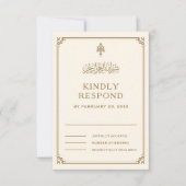 Cartons Réponse Mariage islamique traditionnel à la crème et à la  (Devant)