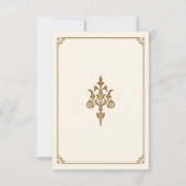 Cartons Réponse Mariage islamique traditionnel à la crème et à la  (Dos)