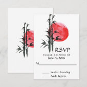 Cartons Réponse Mariage japonais Sun et bambou (Devant / Derrière)