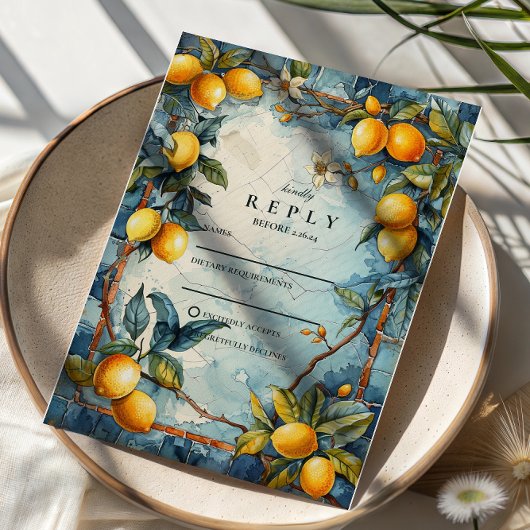 Cartons Réponse Mariage Jardin de Fleurs de Citron
