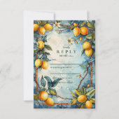 Cartons Réponse Mariage Jardin de Fleurs de Citron (Devant)