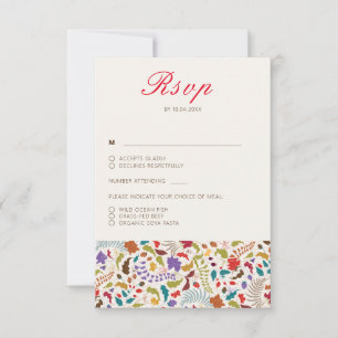 Cartons Réponse Mariage Jardin de fleurs exotiques Wild Rose Woods