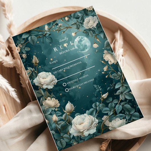 Cartons Réponse Mariage Jardin Nuit Céleste