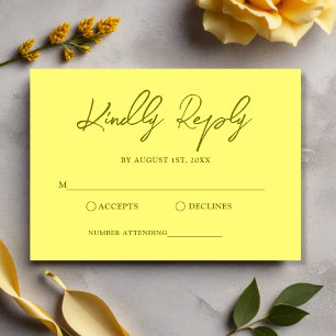 Cartons Réponse Mariage jaune beurre moderne